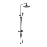 Hotbath Cobber ensemble de douche thermostatique 3s. douche à main 30cm douche de tête noir chrome SW440574