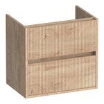 BRAUER Adore Wavy wastafelonderkast ondiep 60 2 softclose lades - greeploos - 1 sifon uitsparing - Forest Wheat SW1198641