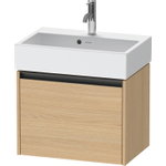 Duravit Ketho.2 Wastafelonderbouwkast - met 1 lade - 58.4x39x44cm - met greep antraciet - natuur eiken mat SW772789