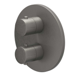 IVY Bond Partie apparente - pour mitigeur thermostatique encastré - 1 robinet d'arrêt séparé - rosace ronde - Metal black brossé PVD SW1030951