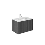 Crosswater Limit Ensemble meuble salle de bains - 70x45x45cm - 1 tiroir - vasque en verre - Steelwood/Anthracite SW1126151