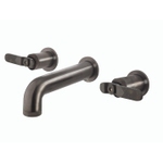 Crosswater Union Robinet de lavabo encastré - avec partie encastrée - 3 trous - mural - chromé noir brossé Poignée SW968265