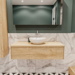 Mondiaz LUSH Meuble salle de bains avec 1 tiroir lavabo BARCO 120x30x45cm Centre 1 trou de robinet Washed oak SW409523