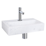 Differnz Flat pack lave-mains – 38 x 24 x 8 cm – marbre blanc – robinet droit chromé SW373140