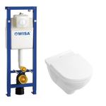 Villeroy & Boch O.novo ensemble encastré Wisa avec cuvette suspendue à chasse profonde blanche abattant softclose plaque de recouvrement blanche SW46975