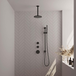 BRAUER Black Carving inbouw regendoucheset – Ø20 cm hoofddouche – 30 cm plafondbuis – staafhanddouche – met omstel SW716201