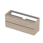 INK Meuble sous-lavabo - 120x40x52cm - 2 tiroirs - sans poignées - bandeau de retour en bois - MFC Chêne ivoire SW798278