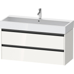 Duravit Ketho.2 Wastafelonderbouwkast - met 2 laden - voor enkele wastafel - 118.4x46x54.9cm - met grepen antraciet - hoogglans wit SW772941