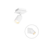 QAZQA Ducha plafonnier de salle de bains - 10x10cm - 1 spot - IP44 - carré - blanc mat SW1187231