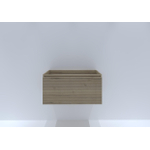 H&R Badmeubelen Matrix Meuble sous-lavabo - 80x44.8x40cm - façade 3D - 1 tiroir - sans poignées avec bande de préhension - chêne français SW757128