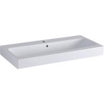 Geberit ICon wastafel - 90x48.5x16cm - 1 wasbak - 1 kraangat Midden - met overloopgat - keramiek - glans wit SW417251