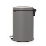 Brabantia NewIcon Poubelle à pédale - 20 litres - seau intérieur en plastique - mineral concrete grey SW1117474