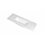INK Reflekt lavabo - 120x40x1.5cm polystone milieu sans trou de robinet - mat blanc SW956013