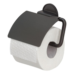 Tiger Tune Porte-rouleau papier toilette avec rabat Métal brossé noir / Noir SW296115