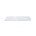 HR Badmeubelen Thin lavabo pierre artificielle 120,5x2x45,5cm cuve DROITE blanc brillant s/trl SW458043
