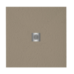 ZEZA Grade receveur de douche - 100x100cm - antidérapant - antibactérien - marbre minéral - carré - mat crème (taupe) SW1152812