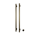 Hotbath &MORE Radiateur sèche-serviettes - 38x115cm - rond - 2 barres - vertical - avec interrupteur - laiton brossé PVD SW1245708