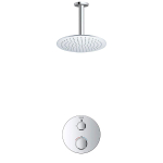 Grohe ensemble de douche grohtherm avec douche de tête encastrée/montée 20cm et bras de plafond 20cm chromé SW811906