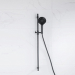 FortiFura Calvi Ensemble de douche avec barre curseur - douchette ronde - flexible lisse - Noir mat SW1159289