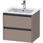 Duravit Ketho.2 Wastafelonderbouwkast - met 2 laden - 61x48x55cm - met grepen antraciet - basalt mat SW772210