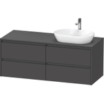 Duravit Ketho.2 Wastafelonderbouwkast - inclusief consoleplaat - met 4 laden - voor waskom rechts - 140x55x56.8cm - met handgrepen antraciet - grafiet mat SW772878