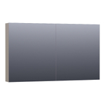 Saniclass Plain Spiegelkast - 120x70x15cm - 2 links/rechtsdraaiende spiegeldeuren - MDF - mat taupe SW393072