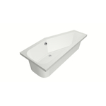 Xenz Lagoon Baignoire d'angle - 160x75x48 - bonde Centrale - Droite - Compact - acrylique - blanc mat SW102960