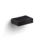 Clou Vale ensemble de lave-mains en céramique 28x19x7cm sans trou de robinet avec robinet de lave-mains et siphon Noir mat SW762029