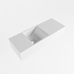 Mondiaz TYNE fontein - 60x23x12cm - wasbak links - 0 kraangaten - solid surface Talc mat SW704673