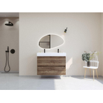 HR badmeubelen Infinity XXL 3D Ensemble meuble de salle de bains - 100 cm - 1 lavabo en céramique kube blanc - 2 trous de robinetterie - 2 tiroirs - Charleston SW863495