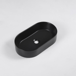 QeramiQ Dely Vasque à poser - 52x30x11.5cm - ovale - céramique - noir mat SW1448795