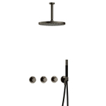 Hotbath Cobber inbouw regendoucheset – Ø30 cm hoofddouche – 15 cm plafondbuis – met omstel – verouderd IJzer mat/glans SW677633