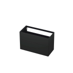 INK Meuble sous lavabo - 100x45x65cm - 2 tiroirs - push to open - avec façades rapportées droites - laque MDF - anthracite mat SW352494
