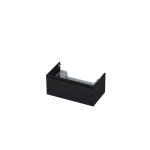INK Meuble sous-lavabo - 80x45x35cm - 1 tiroir - sans poignées - finition à 45 degrés tout autour - MDF laqué noir mat SW207389
