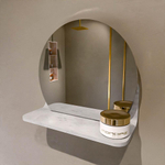 Mondiaz SPOT Badkamerspiegel - rond 30cm - spiegelplanchet - kleur Opalo SW1235650