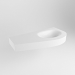 Mondiaz DULCET vrijhangende wastafel - 100x50x12cm - Organisch - zonder kraangat - wasbak rechts - solid surface Talc SW721255