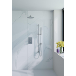 Fortifura Calvi Ensemble de douche pluie encastrable - thermostatique - bras mural - pommeau 25cm - barre curseur - douchette stick - flexible lisse - Chrome SW1233161