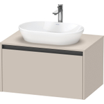 Duravit Ketho.2 Wastafelonderbouwkast - inclusief consoleplaat - met 1 lade - 80x55x45.9cm - met handgreep antraciet - taupe mat SW772800