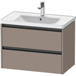 Duravit Ketho.2 Wastafelonderbouwkast - met 2 laden - 78.4x45.5x54.9cm - met grepen antraciet - basalt mat SW772684