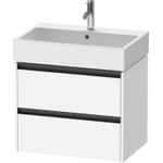 Duravit Ketho.2 Wastafelonderbouwkast - met 2 laden - 68.4x46x54.9cm - met grepen antraciet - wit mat SW771846