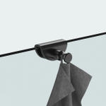 Fortifura Galeria handdoekhaak - voor glaswand - geschikt - voor 8mm - glas - PVD - geborsteld gunmetal (antraciet) SW1152338