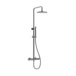 Crosswater Centrale Regendouche - thermostatisch - 22.5cm hoofddouche - rond - staafhanddouche - slate gunmetal (antraciet) SW1176844