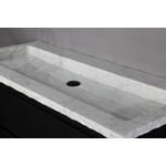 Forzalaqua Nova lavabo 100.5x51.5x9.5cm Rectangulaire 2 trous de robinet Pierre naturelle Carrara poli SW369814