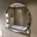 Mondiaz SPOT Badkamerspiegel - rond 120cm - spiegelplanchet - kleur Smoke SW1235626