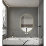 Saniclass Shine Miroir de salle de bains - 70x100cm - ovale - installation horizontale / verticale - éclairage LED indirect - Chauffage miroir - Infrarouge SW1152320