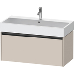 Duravit Ketho.2 Wastafelonderbouwkast - met 1 lade - 98.4x46x44cm - met greep antraciet - taupe mat SW771864