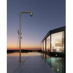 Hotbath Archie douche extérieure - douche de tête Beam - douchette barre - ACIER INOXYDABLE 316 - acier inoxydable brossé SW798958