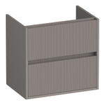 BRAUER Adore Wavy meuble de salle de bains sous‑lavabo peu profond 60 2 tiroirs softclose - sans poignées - 1 découpe pour siphon - taupe mat SW1198645