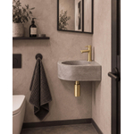 Fortifura Fuente hoekfonteinset – 31.5x31.5x10 cm – beton grijs – mat gouden kraan SW1111544
