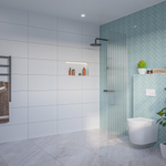 Fortifura Galeria Inloopdouche - ribbel - glas - 50x200cm - 8mm - nano - blind - inbouw profiel - helder geribbeld SW1170611